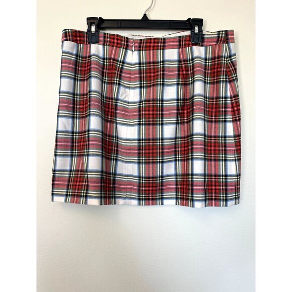 J. Crew Red Plaid A-Line Skirt - Picture 9 of 12